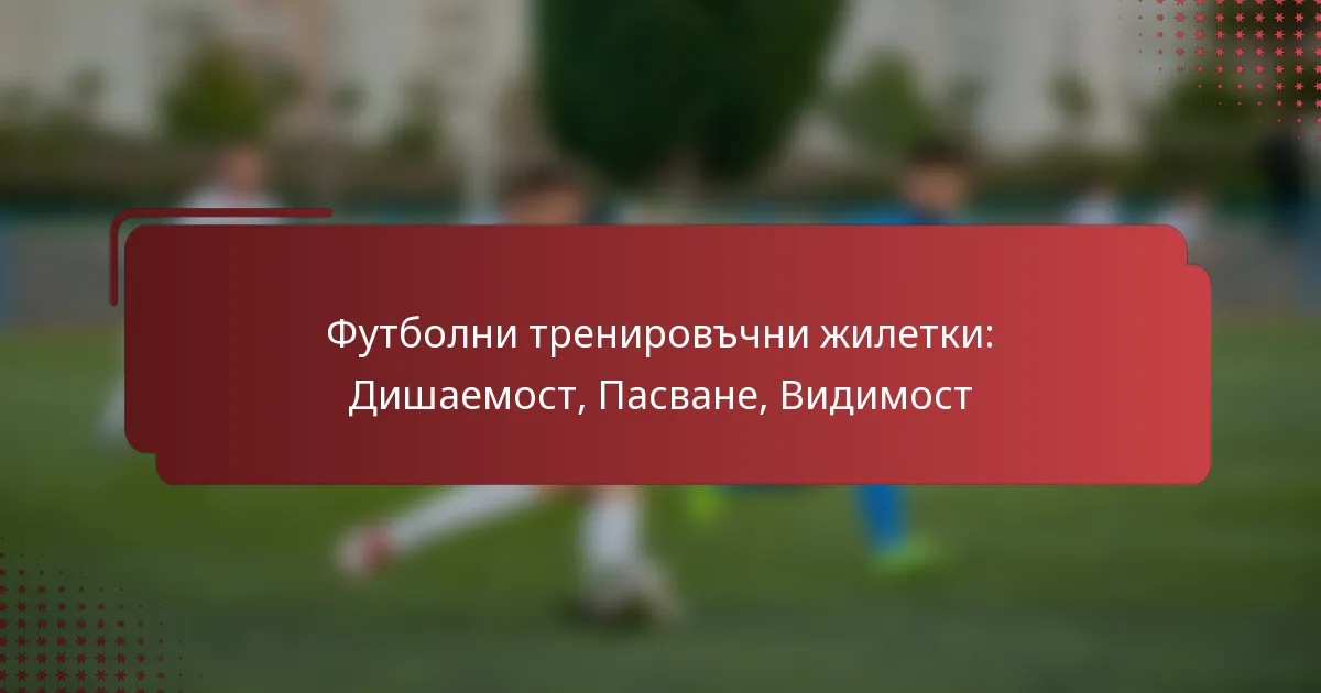 Футболни тренировъчни жилетки: Дишаемост, Пасване, Видимост