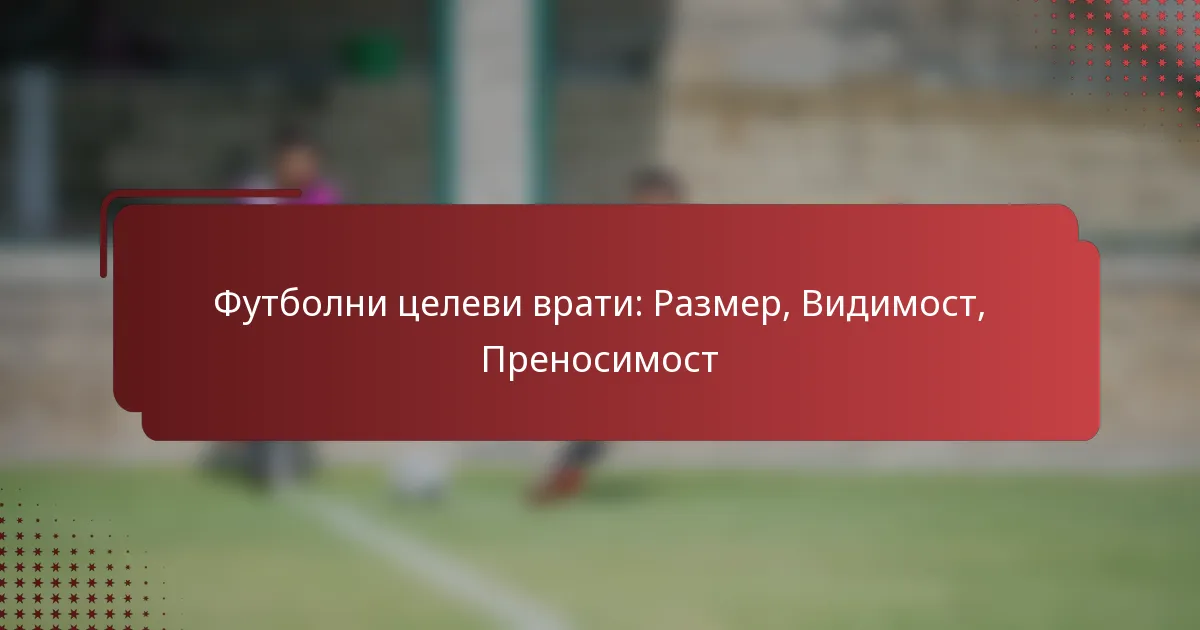 Футболни целеви врати: Размер, Видимост, Преносимост