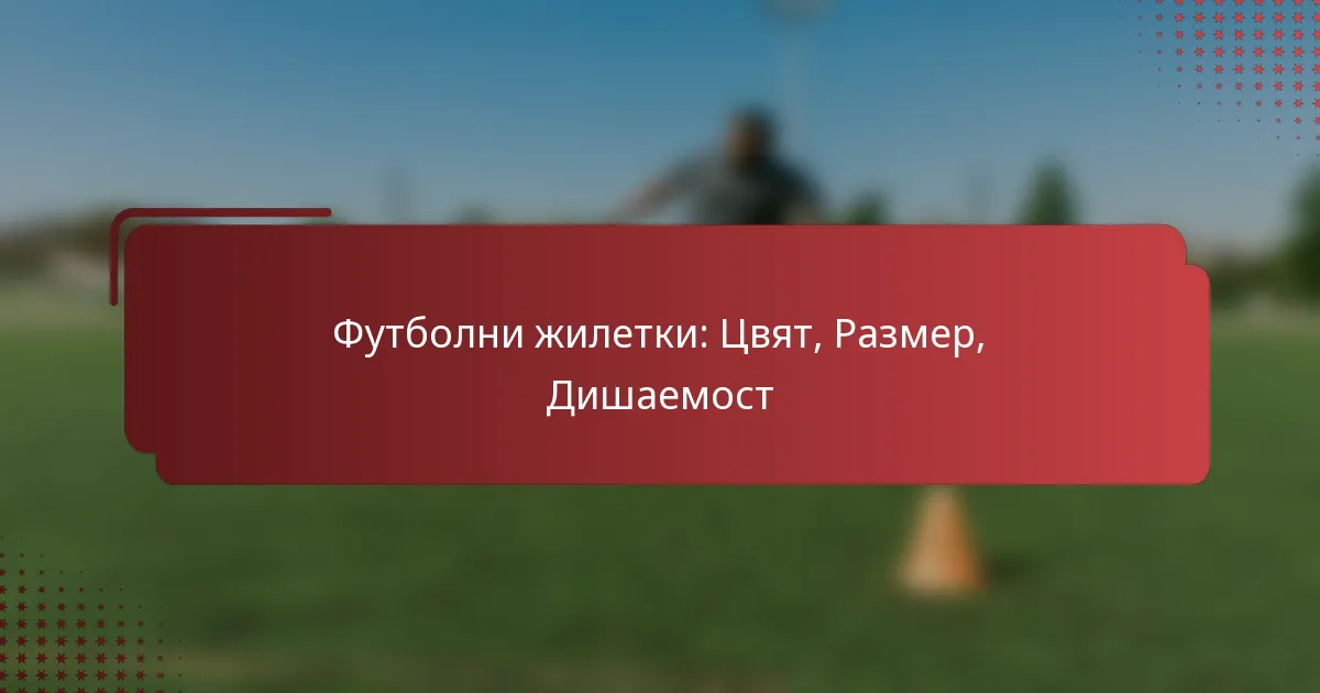 Футболни жилетки: Цвят, Размер, Дишаемост