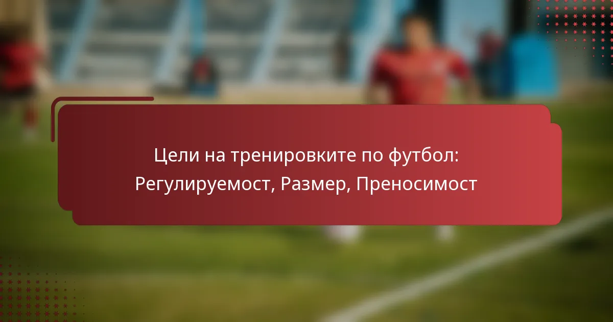 Цели на тренировките по футбол: Регулируемост, Размер, Преносимост