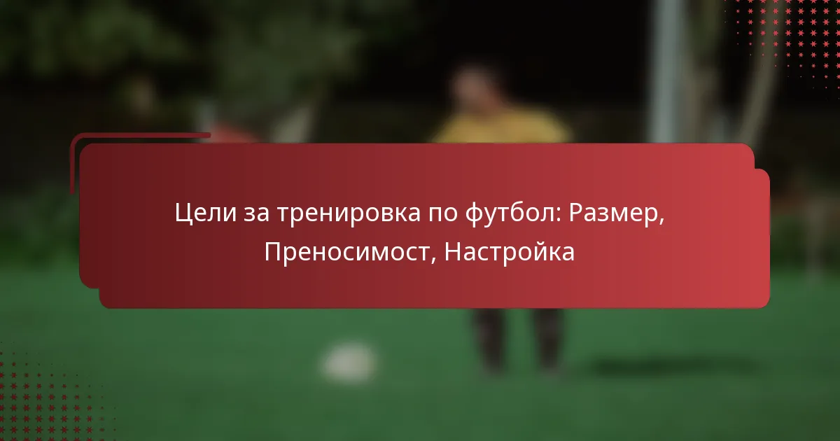 Цели за тренировка по футбол: Размер, Преносимост, Настройка