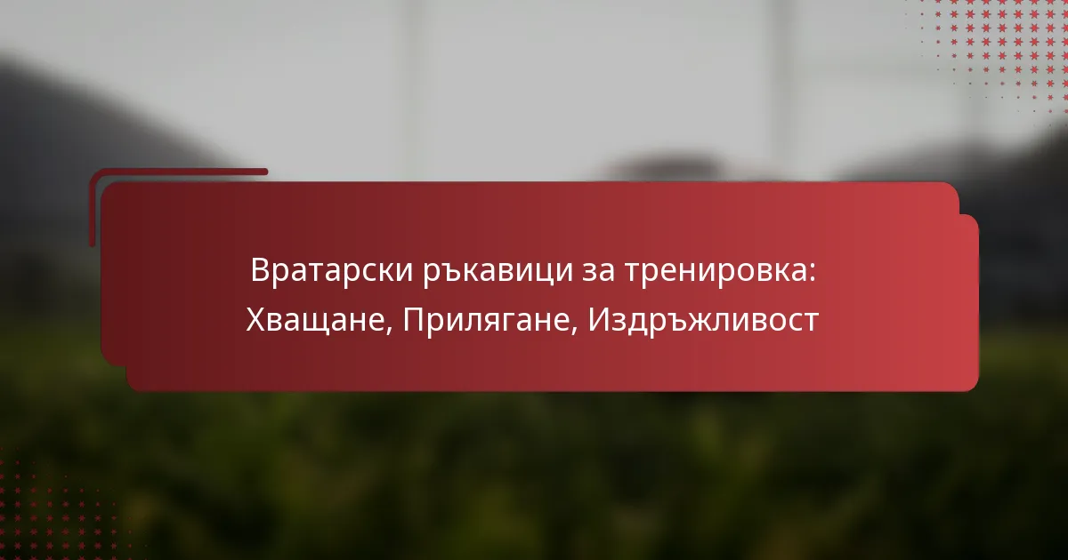 Вратарски ръкавици за тренировка: Хващане, Прилягане, Издръжливост