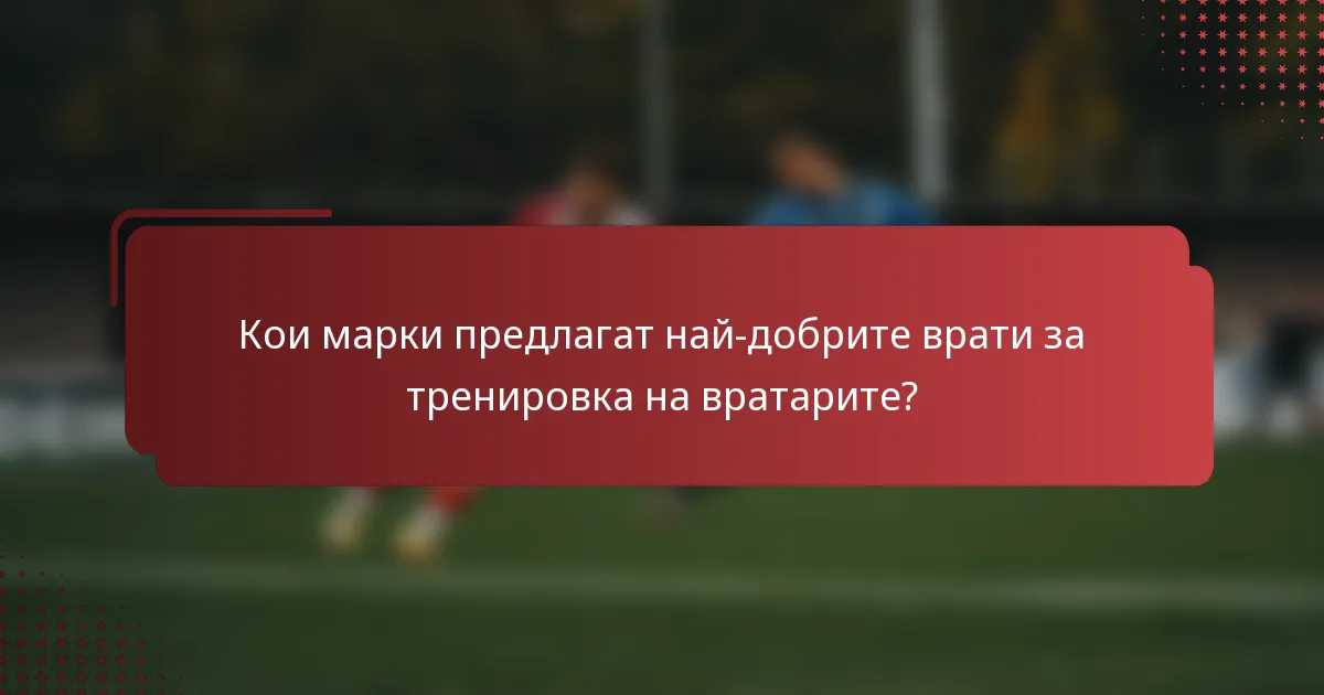 Кои марки предлагат най-добрите врати за тренировка на вратарите?
